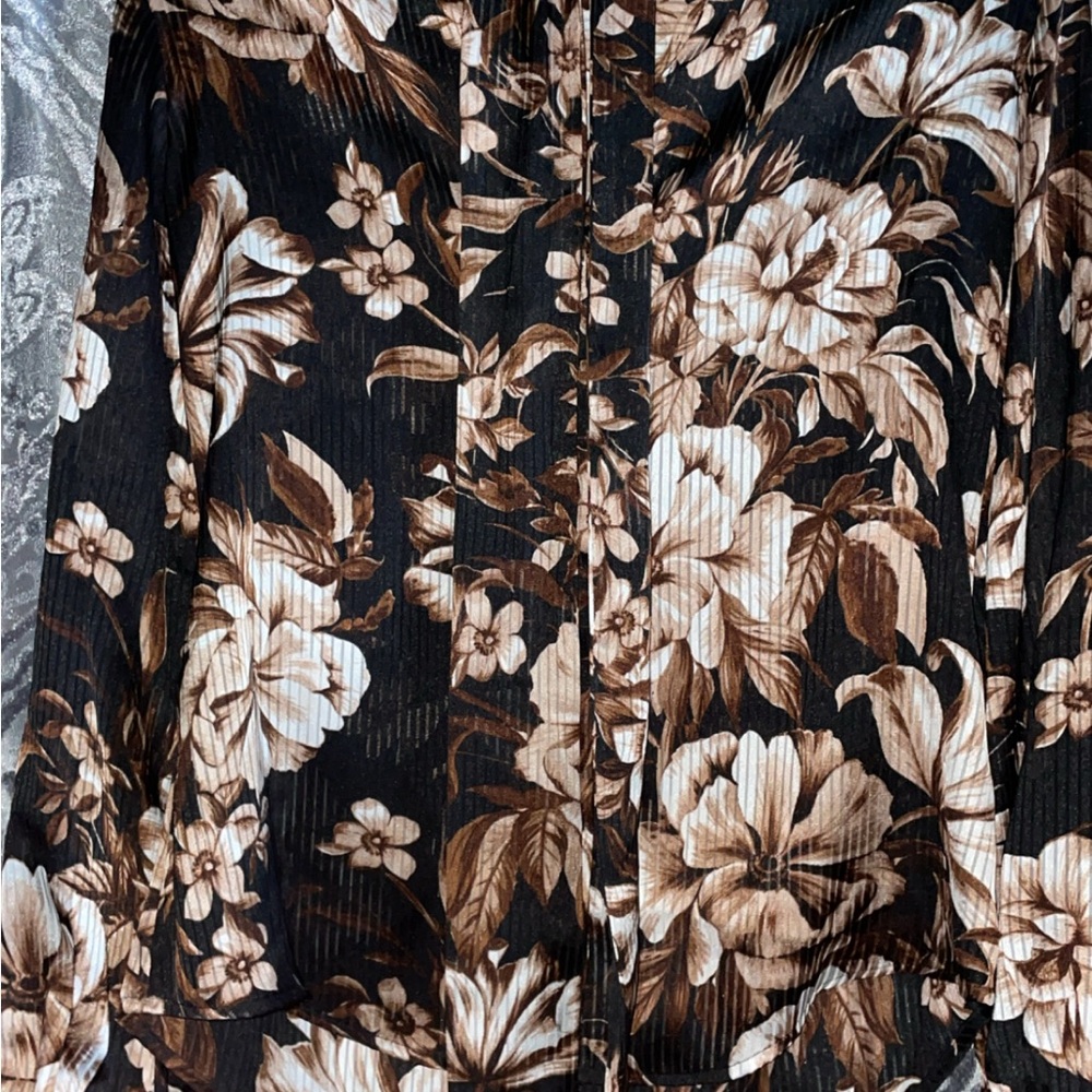 Express Brown and Cream Floral Top